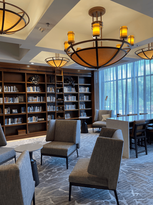 Iowa Writers Library in the Hyatt Regency Coralville (Feb 2022)