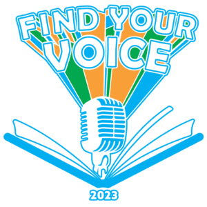 Find Your Voice 2023 Summer Reading Challenge t-shirt image.