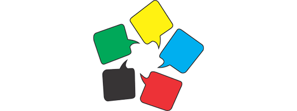 clip art of colorful speech bubbles