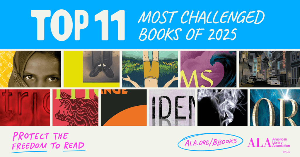 Top 11 most banned books of 2025. Protect the freedom to read. American Library Association. ALA.org/bbooks