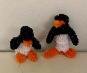 Chenille stem penguin craft