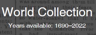 World Collection years available 1690-2022