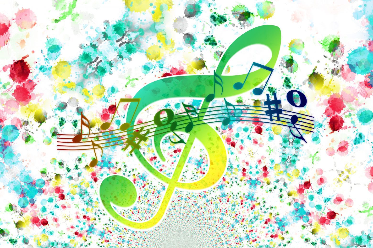Watercolor music notes