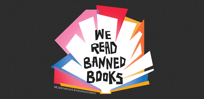 We Read Banned Books. ALA 2023 Banned Books Week logo.