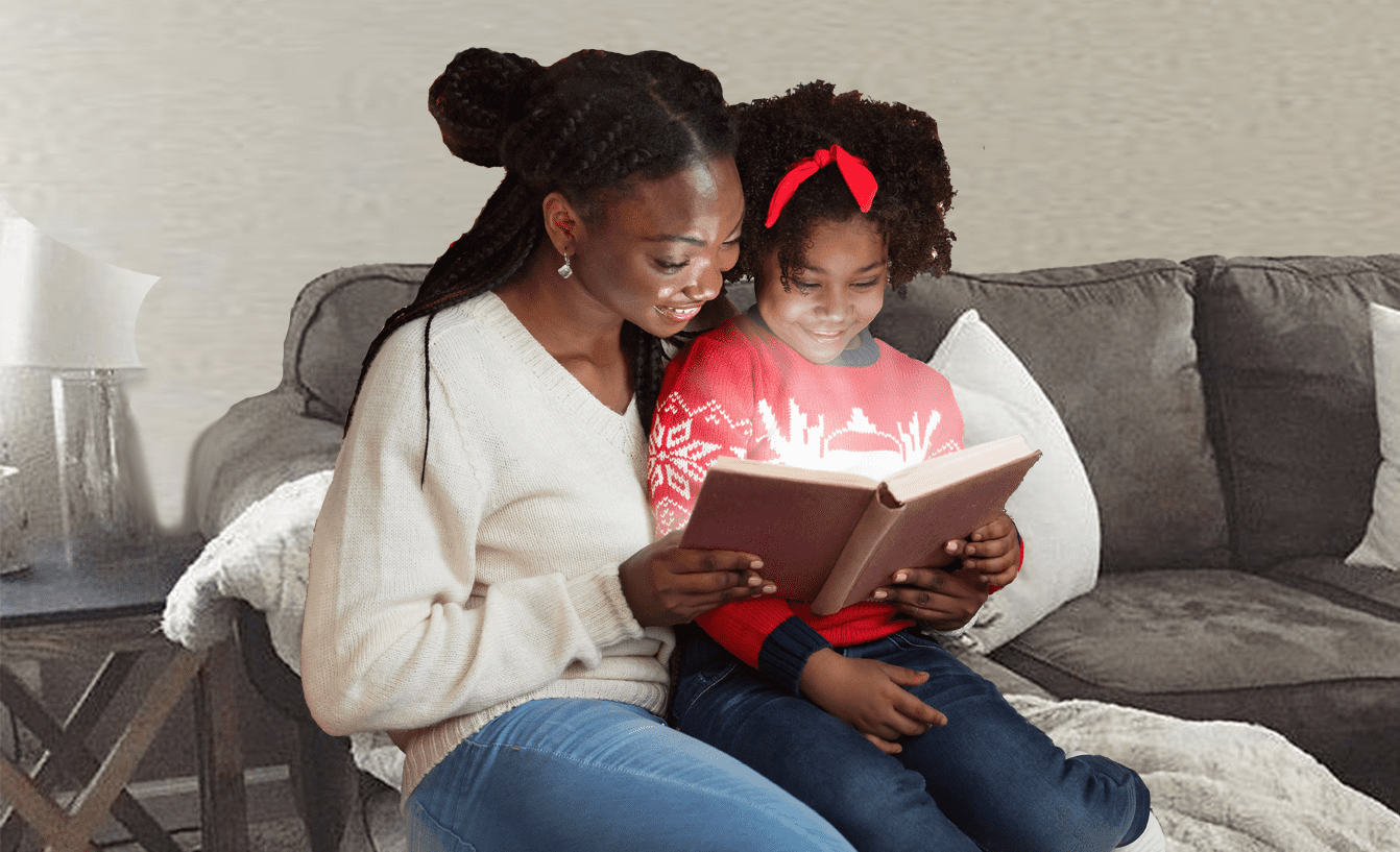 Women and Child reading