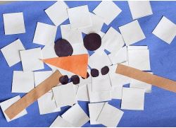 Melted snowman construction paper craft.