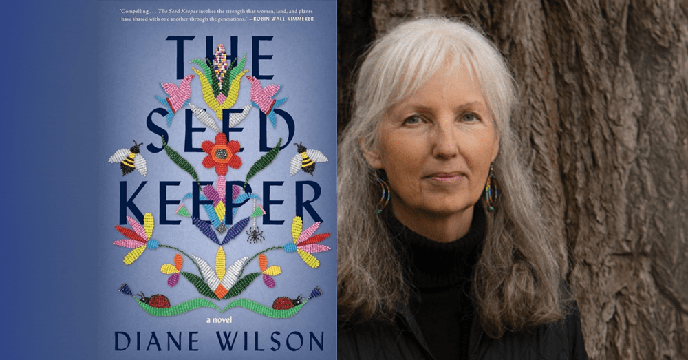 The Seed Keeper: a novel by Diane Wilson. Book cover and author head shot.