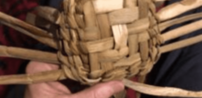 partially completed woven basket