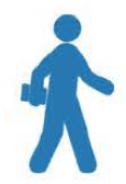 icon of person walking with book