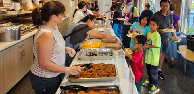 Food line at a community meal