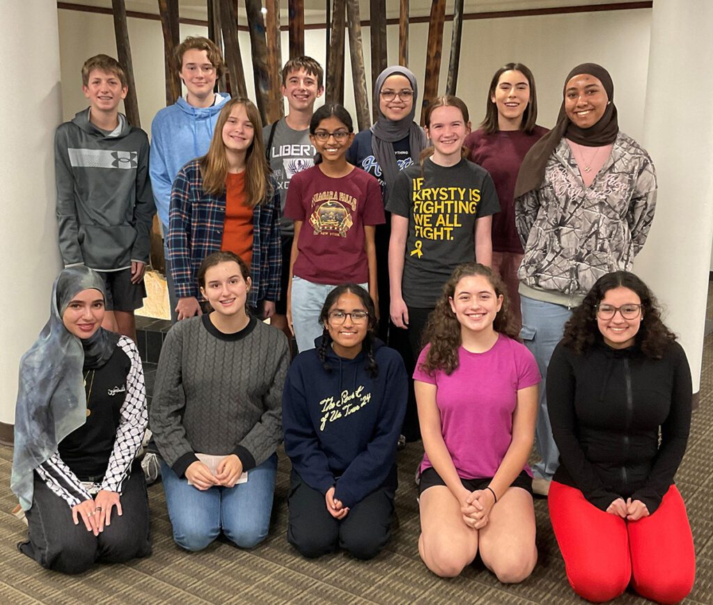 Coralville Public Library Teen Advisory Board (TAB) group photo fall 2024