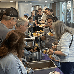 Free Community Meal serving line