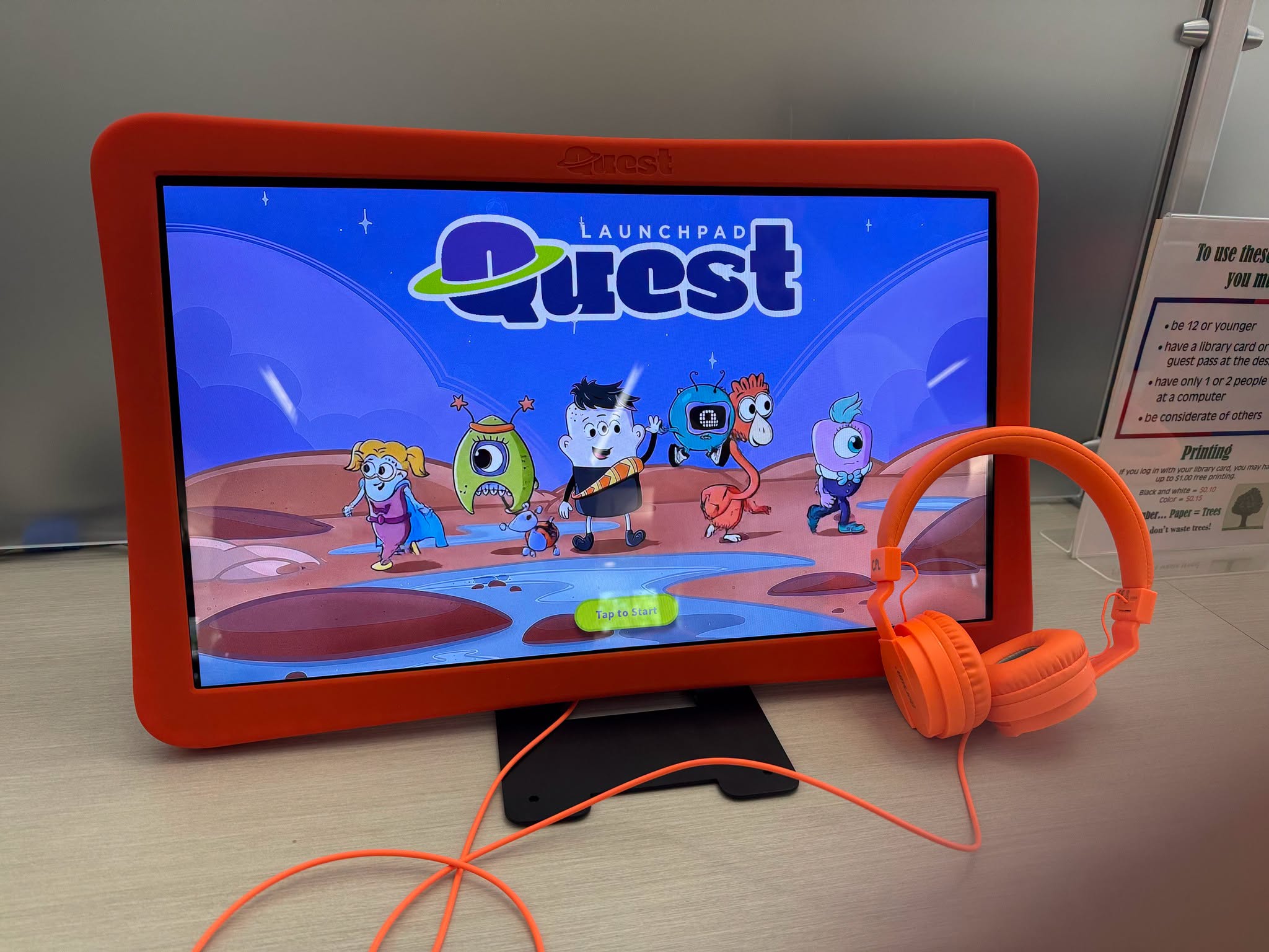 Launchpad Quest gaming ipad for use in the Library